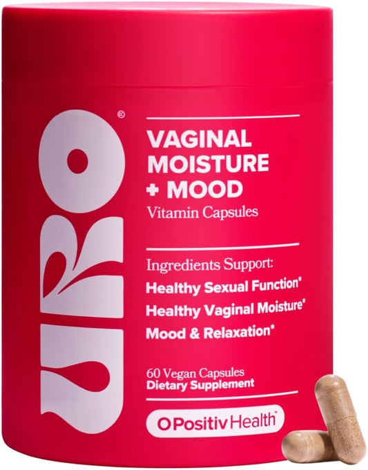O Positiv URO Vaginal Moisture & Mood Support – Daily Capsules with KSM-66 Ashwagandha, Ginkgo & Mucuna for Hydration, Comfort & Relaxation