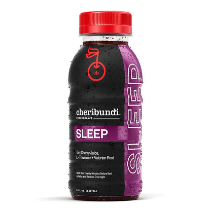 Cheribundi Sleep Tart Cherry Juice – Montmorency Tart Cherry with L-Theanine & Valerian Root for Deep Sleep & Recovery (8oz Bottles)