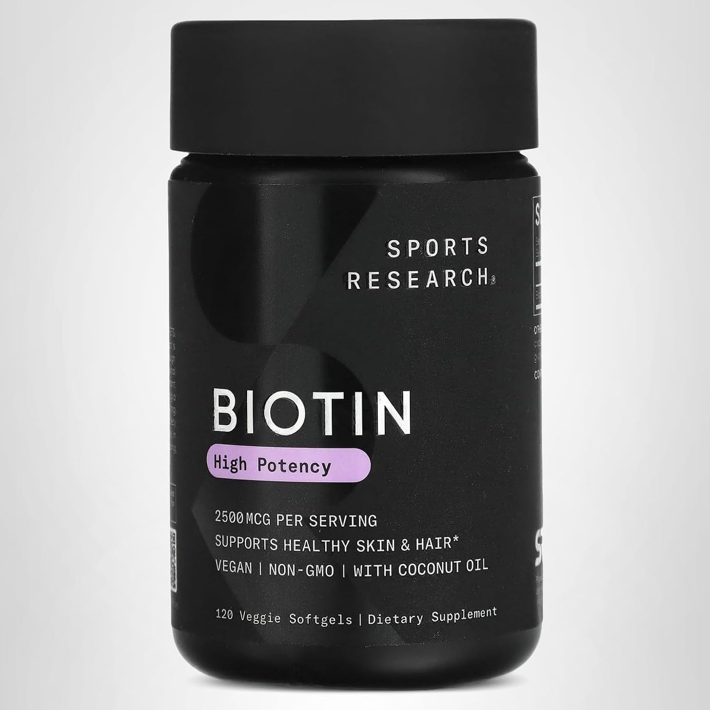 Biotin for Beauty, Hair, Skin & Nails | Sports Research Biotin 10,000mcg Plantgels