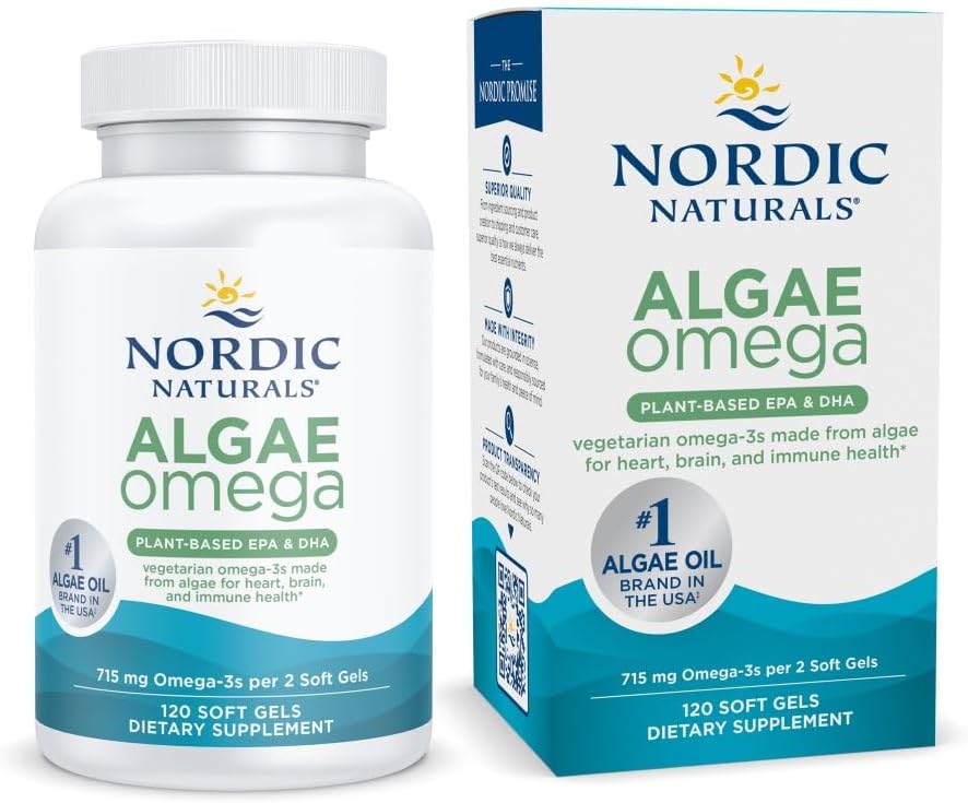 Nordic Naturals Algae Omega – Vegan Omega-3 with Plant-Based EPA & DHA (715 mg, 120 Soft Gels)