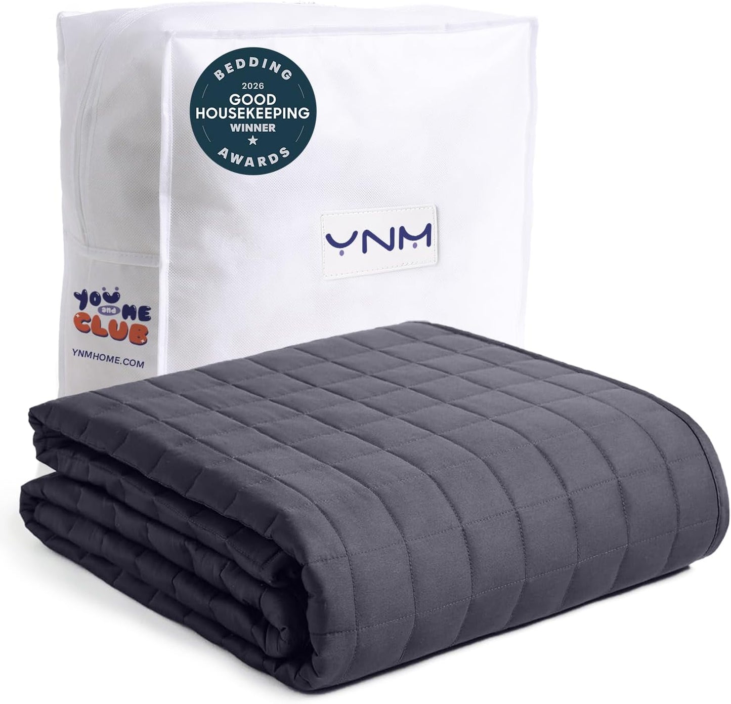 YnM Weighted Blanket – Premium Cooling Weighted Blanket for Deep Sleep, Anxiety Relief & Comfort (15 lbs for Adults)