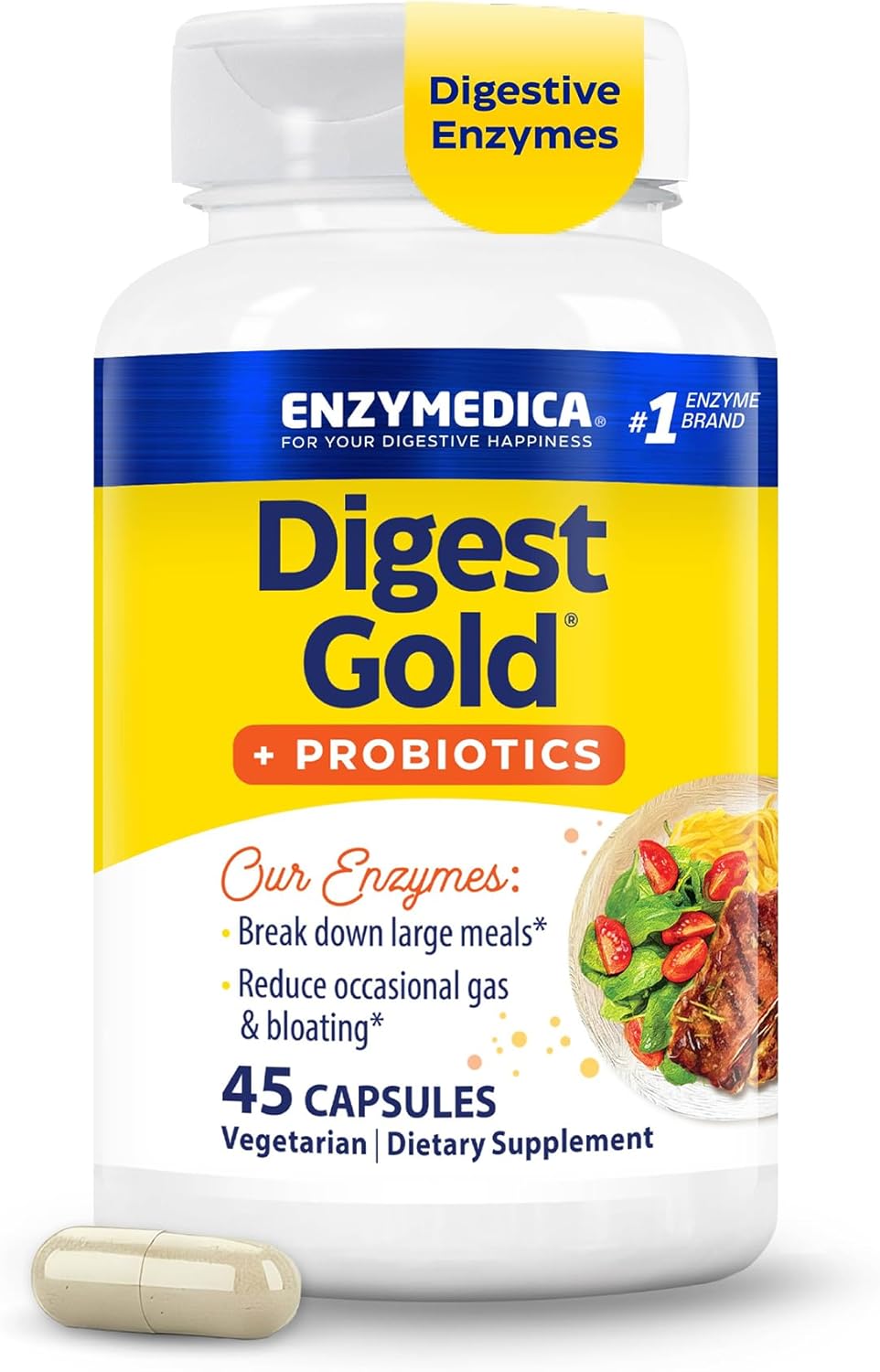 Enzymedica Digest Gold + ATPro Maximum Strength Digestive Enzymes – 90 Capsules