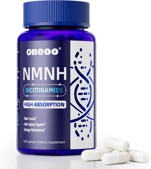 Oneoo NMNH NAD+ Booster – Maximum Potency with Resveratrol, Pterostilbene, CoQ10 & Black Pepper for Cellular Energy & Anti-Aging Support