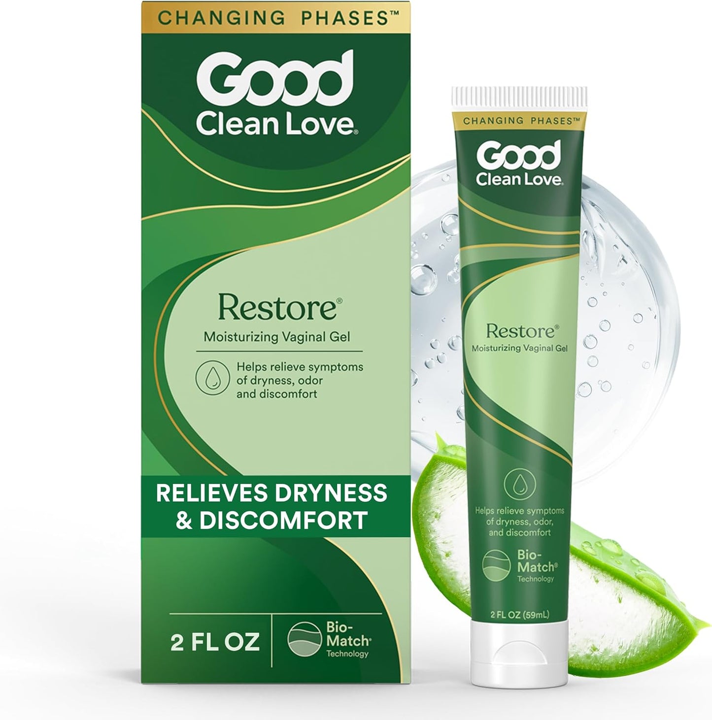 Good Clean Love Restore Moisturizing Vaginal Gel – pH-Balanced with Aloe Vera & Lactic Acid | Relieves Dryness, Discomfort & Odor (2 oz)