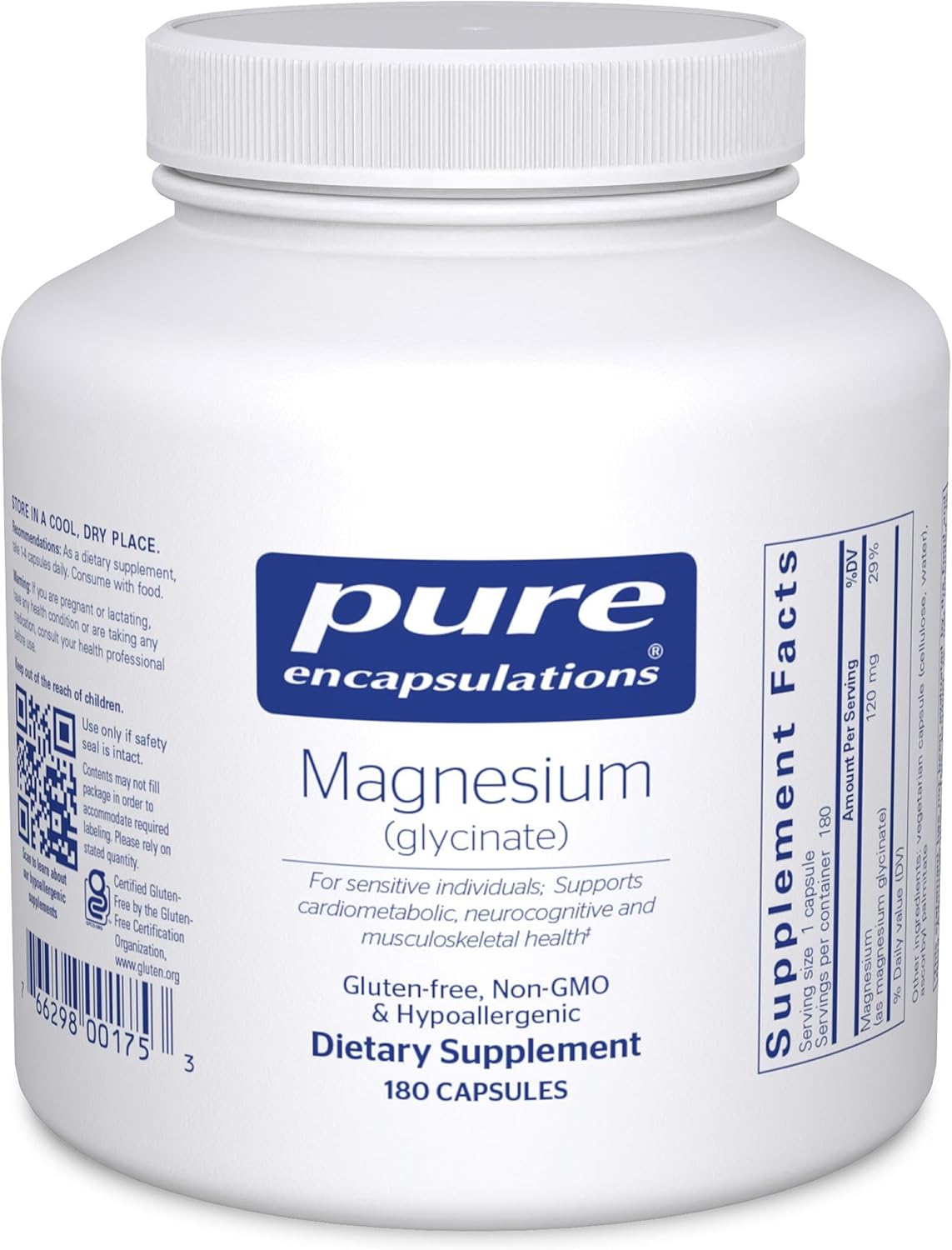 Pure Encapsulations Magnesium Glycinate – High Absorption for Sleep, Stress Relief, Muscles & Heart Health
