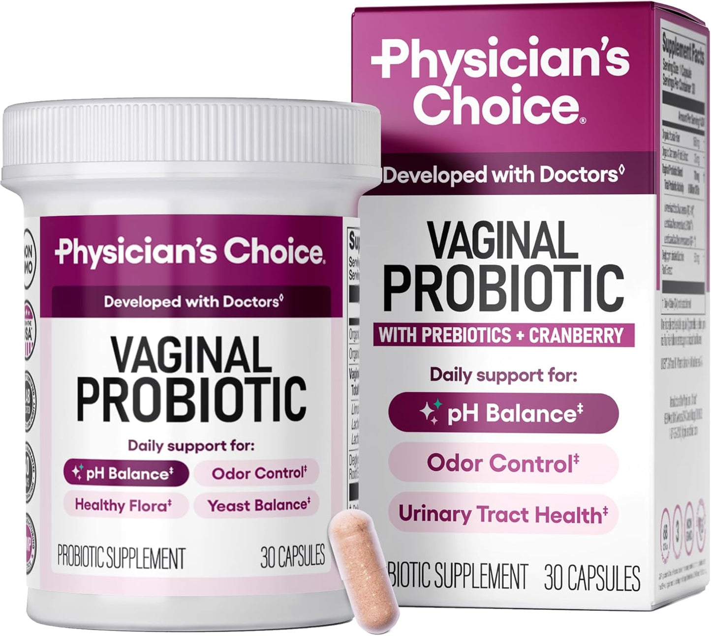 Physician's Choice Vaginal Probiotics for Women – Targeted pH Balance, Freshness & Feminine Health Support