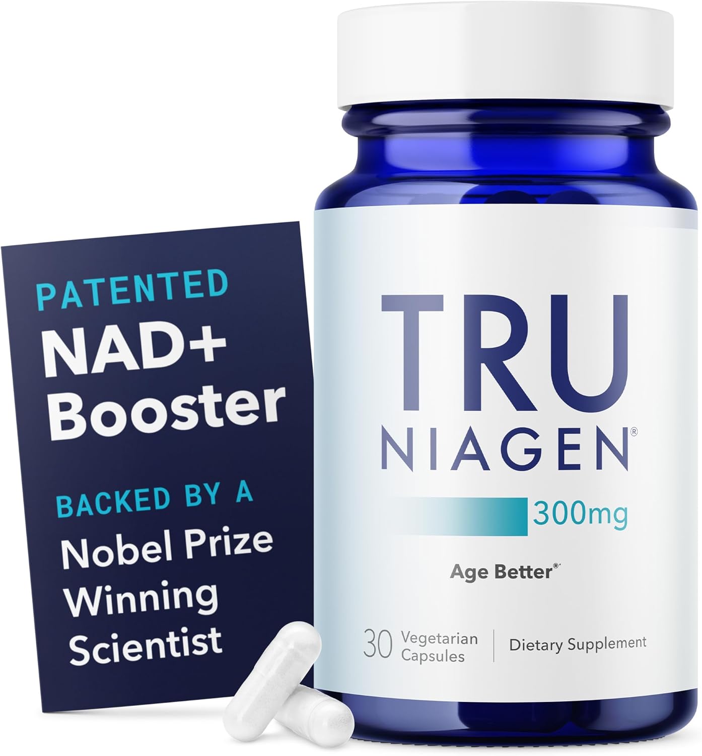 Tru Niagen NAD+ Booster – Patented Nicotinamide Riboside (NR) 300mg for Cellular Energy, Anti-Aging & Vitality (30 Capsules)