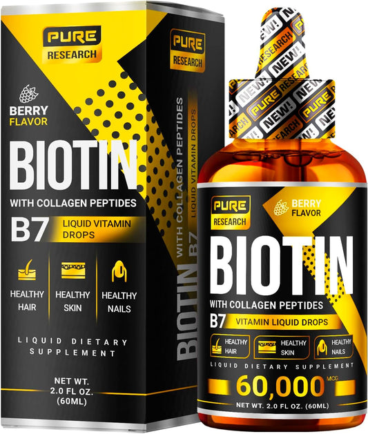 PURE RESEARCH Liquid Biotin & Collagen Drops Review | Hair, Skin & Nail Support Supplement