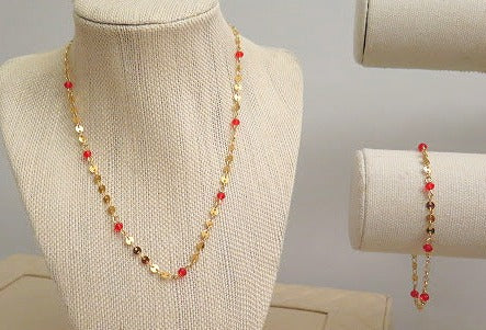 affordable  Gold red jewelry set