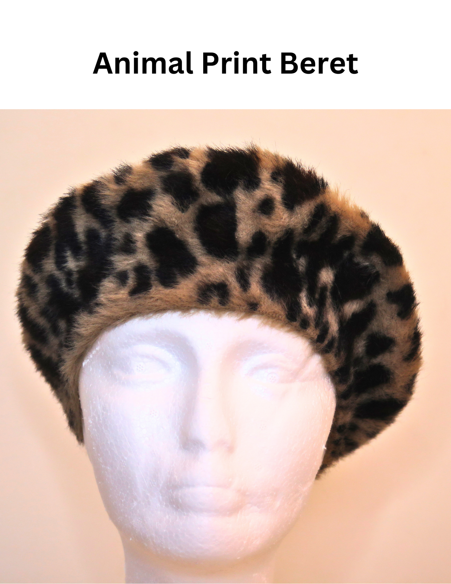 Animal Print Beret