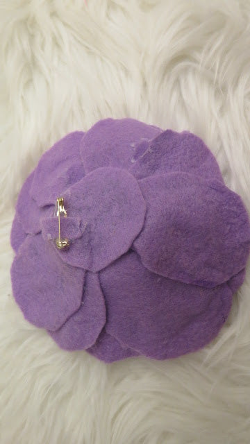 Purple Felt Flower Brooch for Women