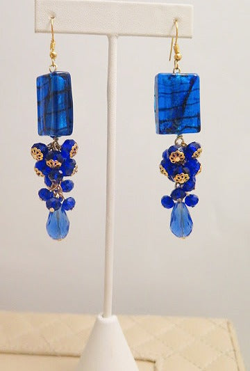 Blue Cluster Earring