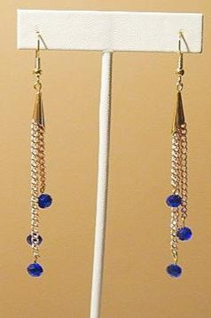 blue fringes earring