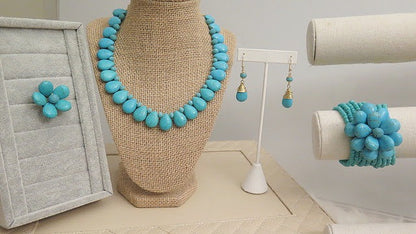 Blue Turquoise jewelry set