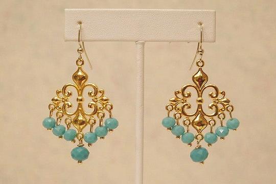 Blue  turquoise Chandelier Earring