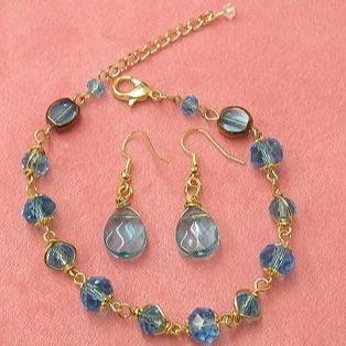 Blue wired Jewelry set