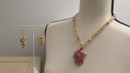 Brown gold jewelry set