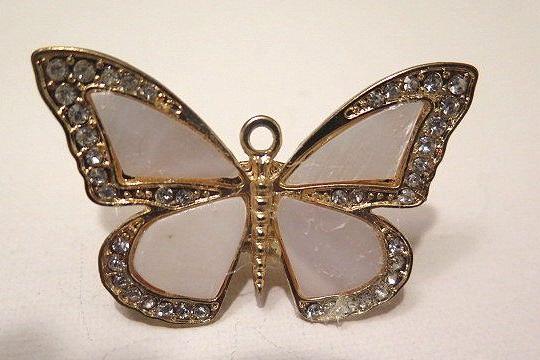Sparkling white butterfly ring for women