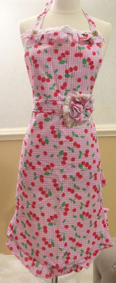 Cherry Print Fabric Print Apron