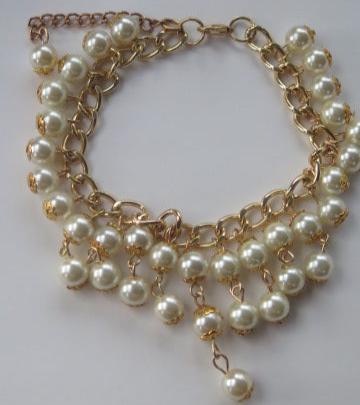 Pearl grape inspired cluster bracelet for women