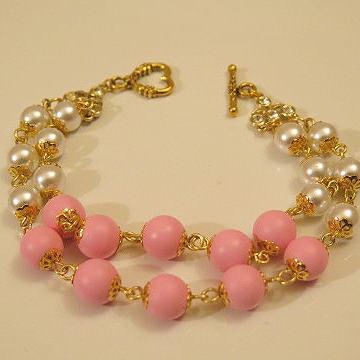 Double pear pink bracelet