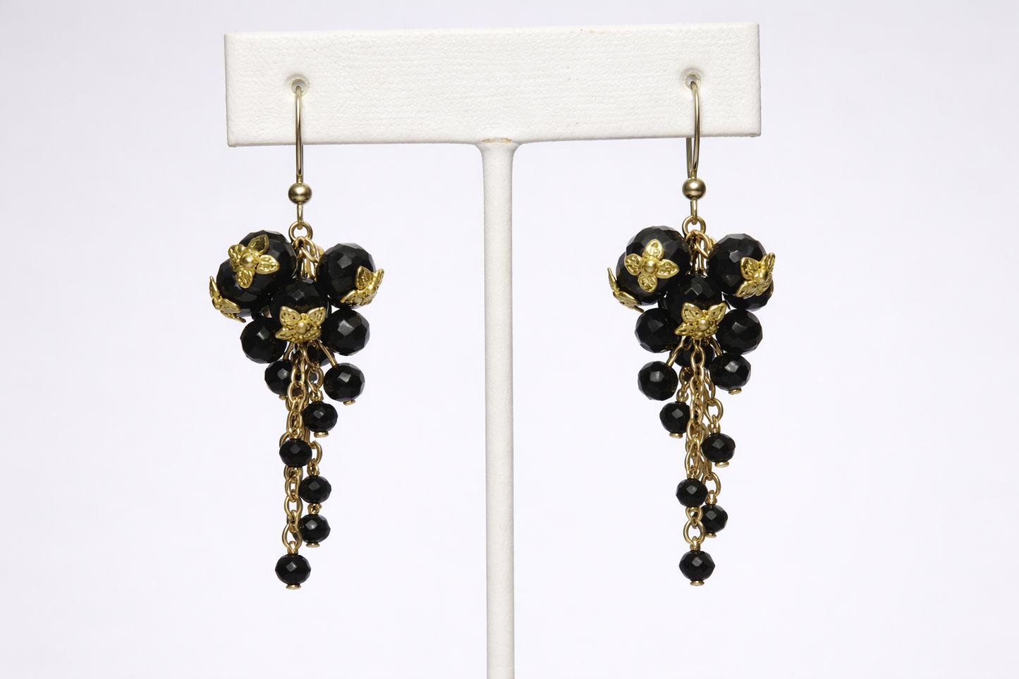 Black Unique Cluster Drop Earrings for Women