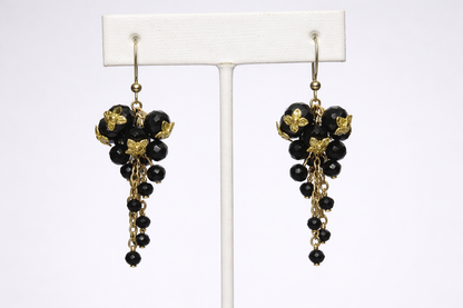 Black Unique Cluster Drop Earrings for Women