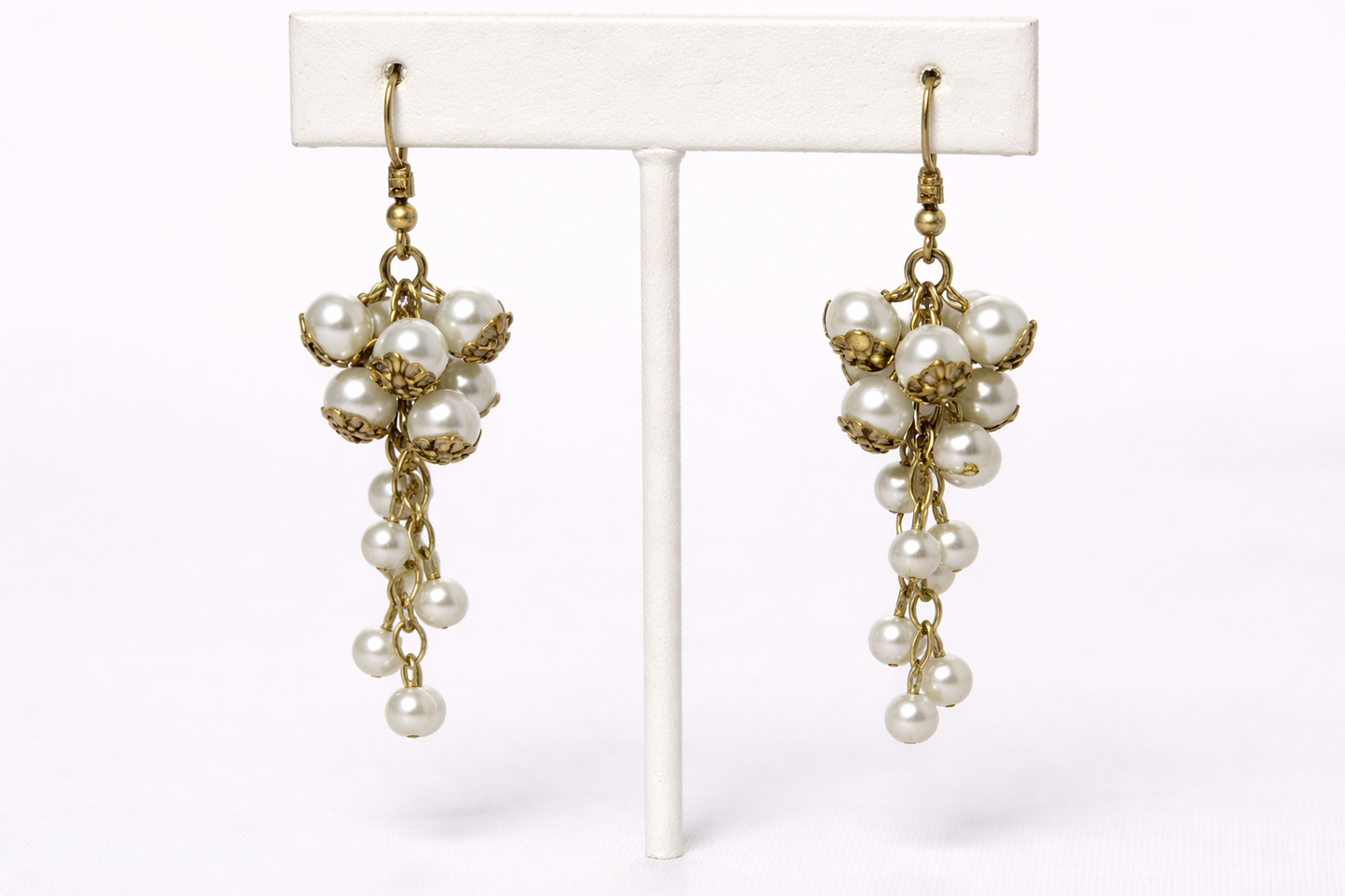 Pearl Grape-Inspired Cluster Drop Earrings for Women
