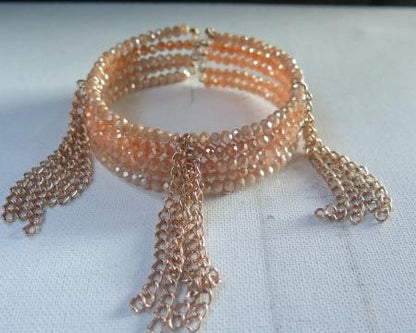 Frnges Cuff seed beads bracelet