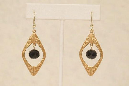 Gold Black Vintage Earring