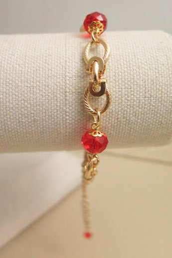 Gold Red Bracelet for women