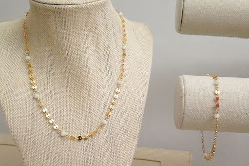 Gold White jewelry set