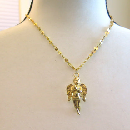 Gold necklace with Angel pendant