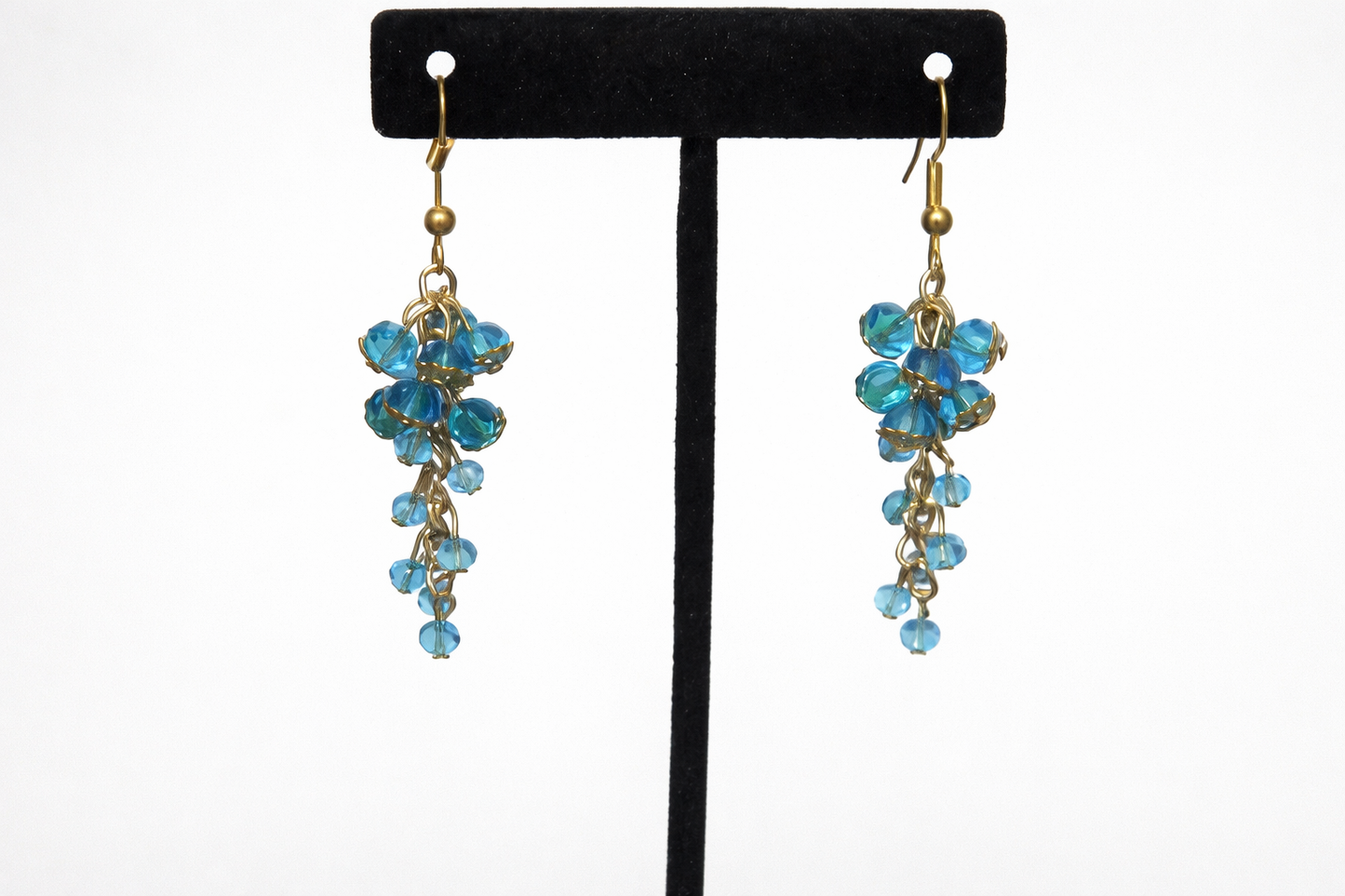 Blue Grape-Inspired Cluster Drop Earrings for Women