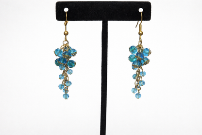 Blue Grape-Inspired Cluster Drop Earrings for Women