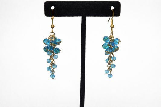 Blue Grape-Inspired Cluster Drop Earrings for Women