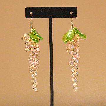 Grape inspired lear pink earring