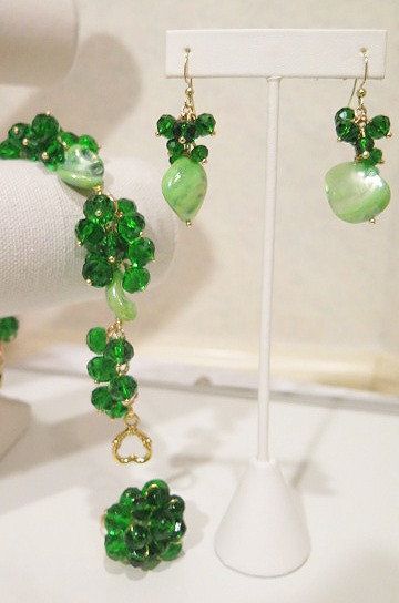 Cluster Green Jewelry Set