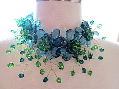 Green Flower Twist necklace