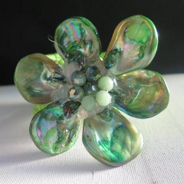 Green flower cuff Bracelet