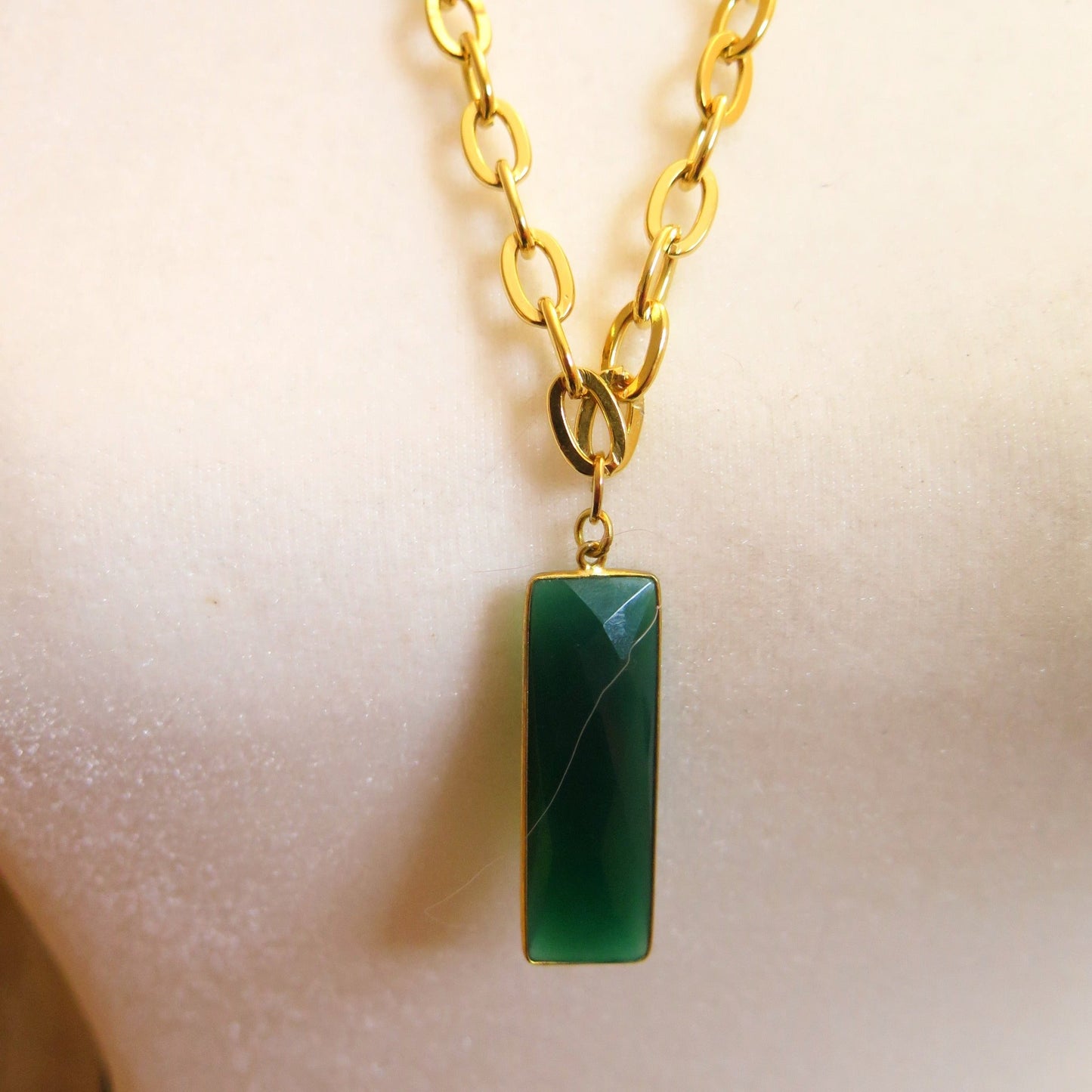 Green rectangle pendant