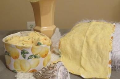Lemon Kitchen Basket and Towel/ Basket and Towel Package