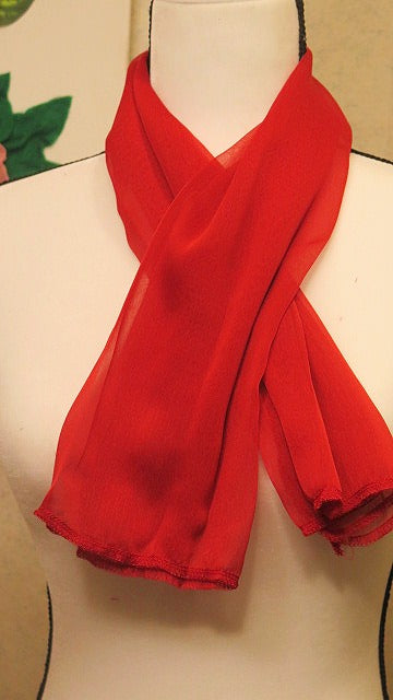 Handmade red scarf for women