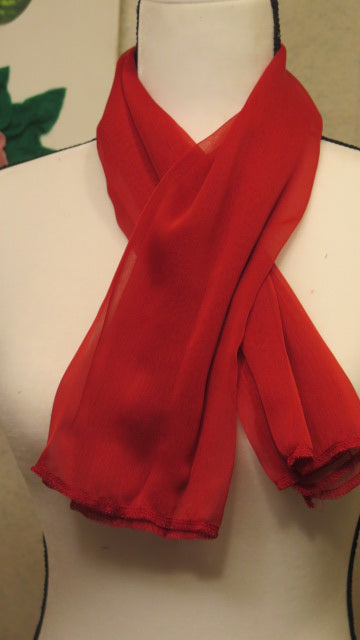 Handmade red scarf for women