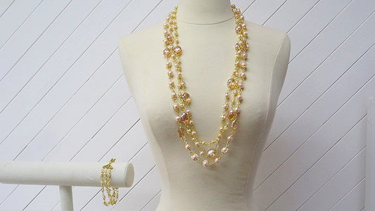 Handmade Pearl Wired Jewelry Set/ Necklace Set / Handmade Jewelry Set/ For Professional Women/ For Special Event