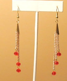 Long Sassy Red Earring/ Red Handmade Earring For Women/ Handmade Earring