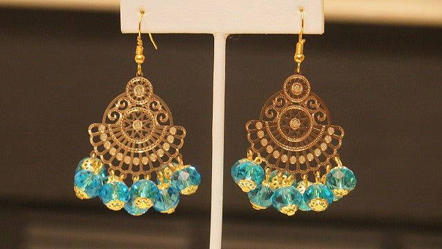 Handmade Aqua Blue Earring For Women/ Earring For Women/ Summer Aqua Blue Earring