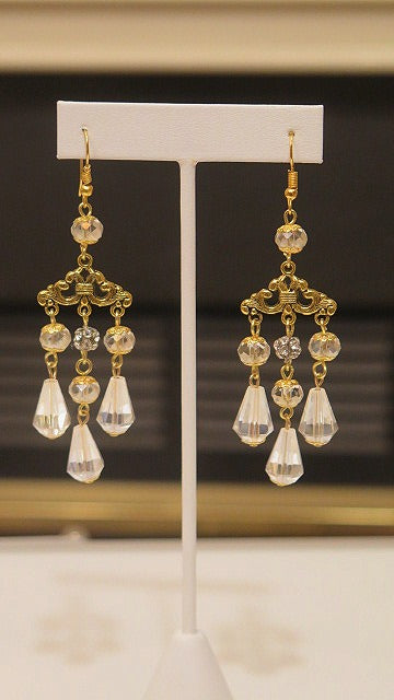 Handmade Clear Chandelier Earring/ White Earring/ Earring For Women