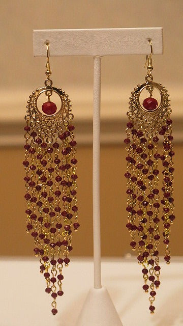 Long Red Earring/ Handmade Red Earring/ Sassy Long Earring For women/ For Special occassions