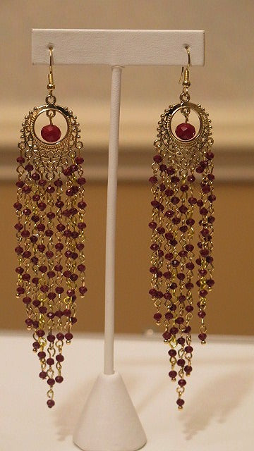 Long Red Earring/ Handmade Red Earring/ Sassy Long Earring For women/ For Special occassions